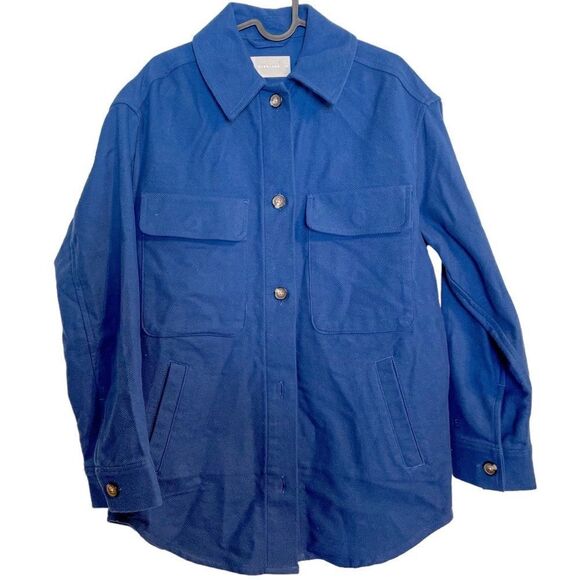Everlane The Oversized Shirt Jacket Deep Blue M - Picture 4 of 9